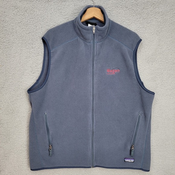 Patagonia Other - Patagonia Vest Mens Size XL Blue Synchilla Full Zip Fleece Pockets Embroidered